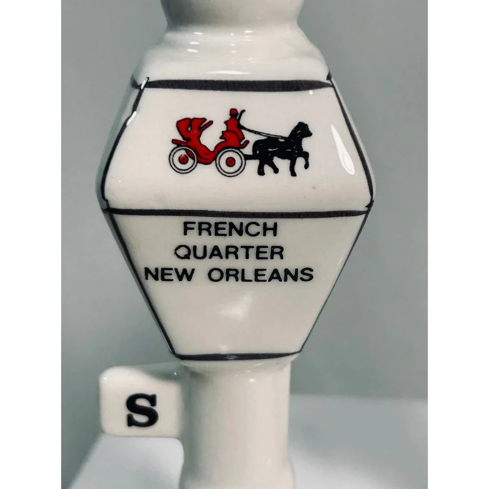 Vintage French Quarter New Orleans Street Lamp Salt and Pepper Shakers Set White